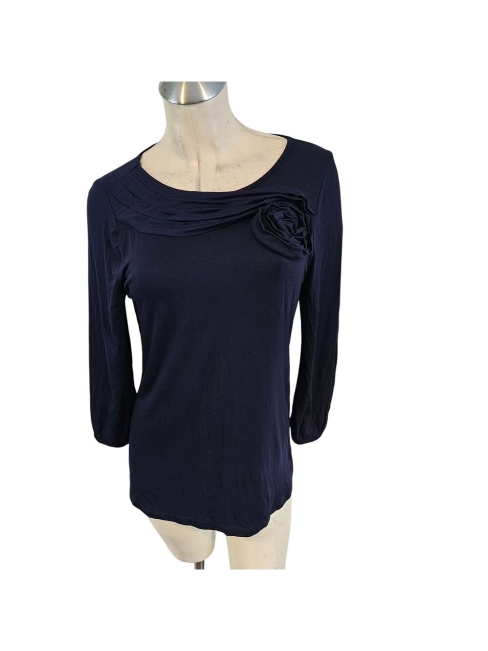 Design History Size L Elegant Navy Blue Women's Top